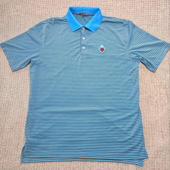 Peter Millar Other - Peter Millar Summer Comfort Blue Striped Polo Shirt Size Large